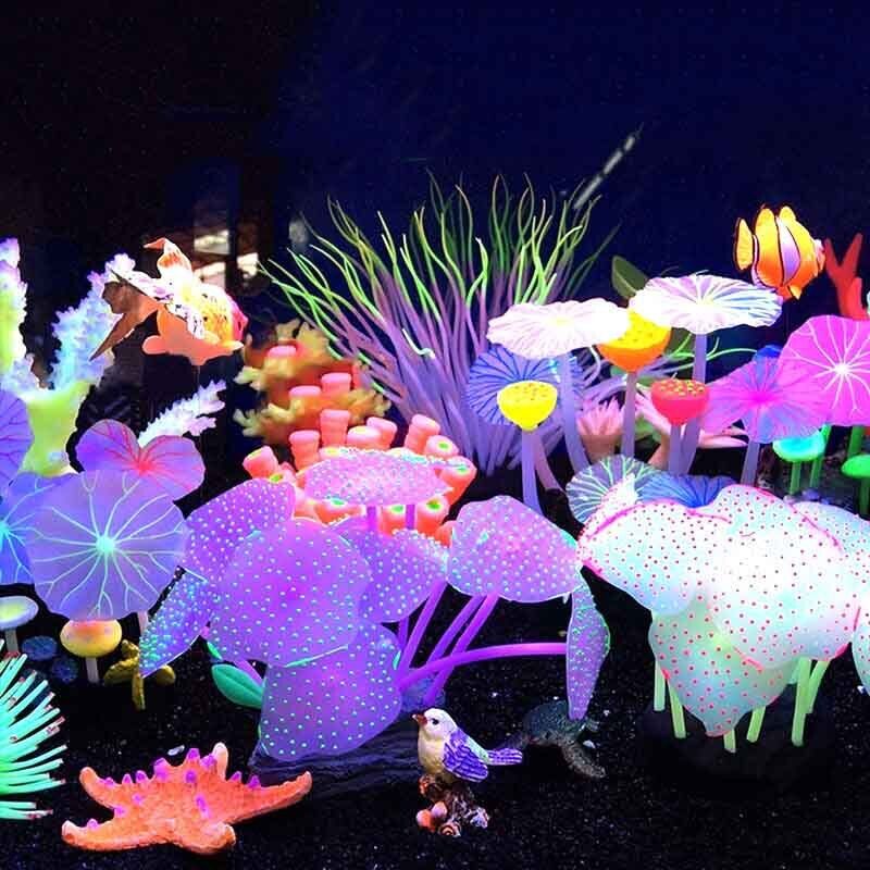 Aquarium Planted Substrate - Décoration d'aquarium sous-marine en silicone lumineux