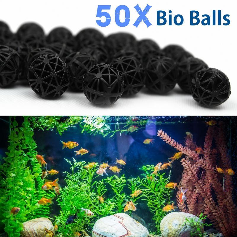 Planted Aquarium With Fish - 50 pièces de boules filtrantes biologiques